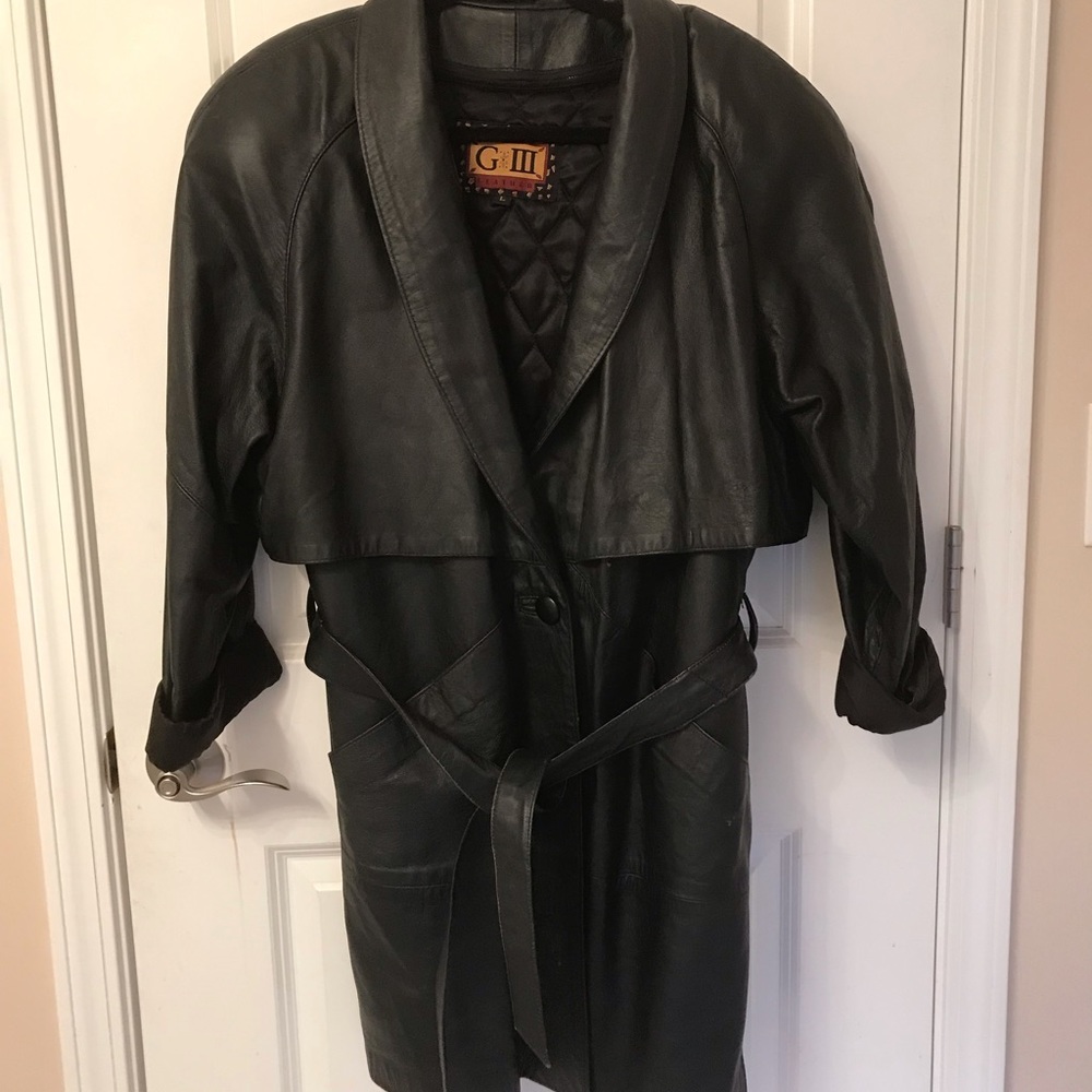 Black leather coat